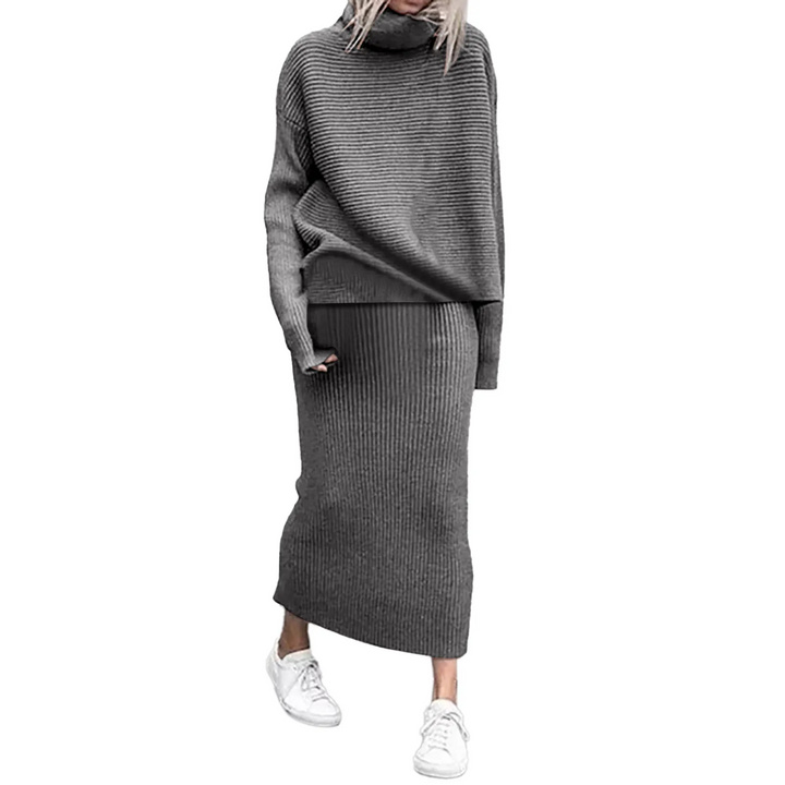 Montero™ | Zweiteiler mit Rollkragenpullover & Maxi-Rock