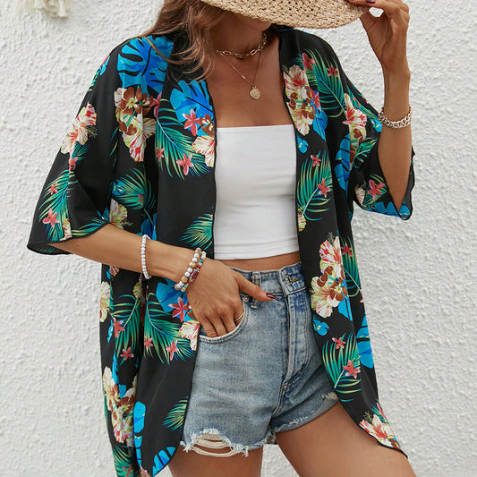 Cora™ | Bedruckter Strandkimono