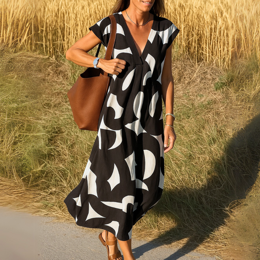 Amina Jurk™ | Sommerkleid mit grafischem Print