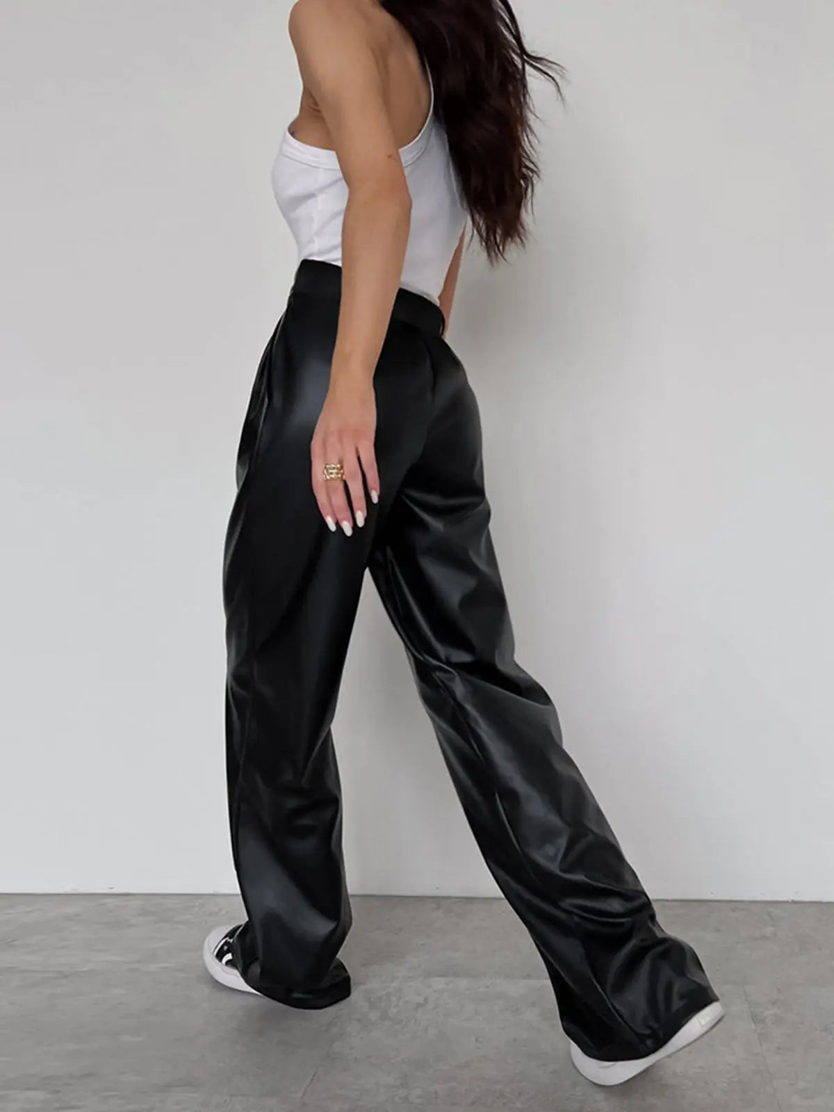 Milla™ | Baggy-Hose in Lederoptik
