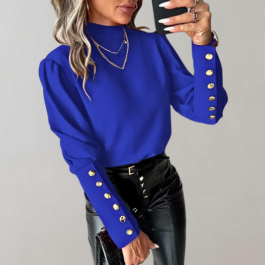 Cheryl™ | Top mit Goldfarbenen Knopfdetails