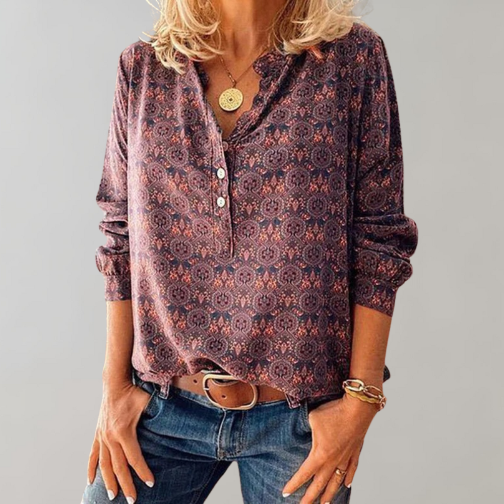 Amelia™ | Bluse mit Boho-Print