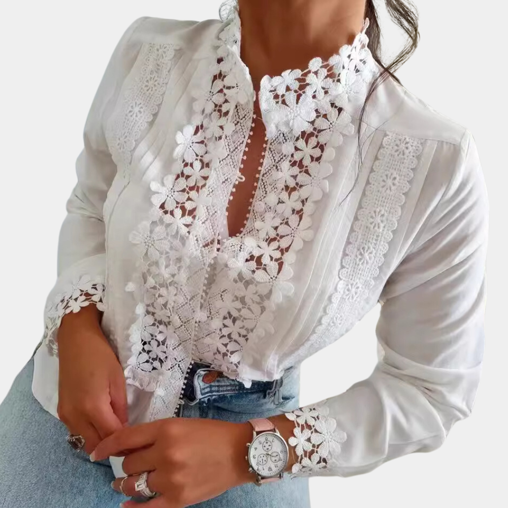 Genevieve™ | Bluse mit Spitze und Stickerei