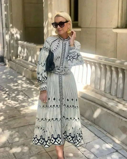 Eulalia™ | Boho-Kleid mit Stehkragen