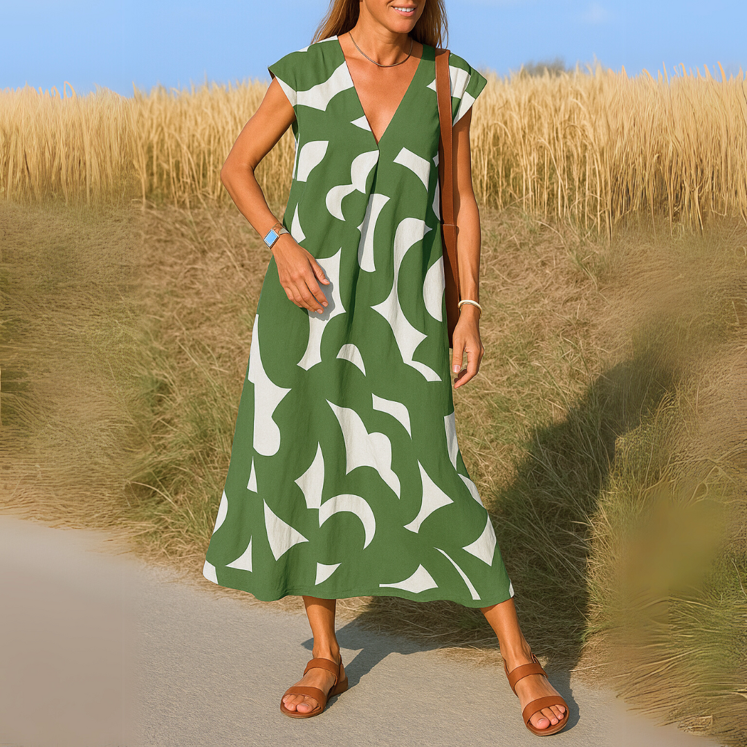 Amina Jurk™ | Sommerkleid mit grafischem Print