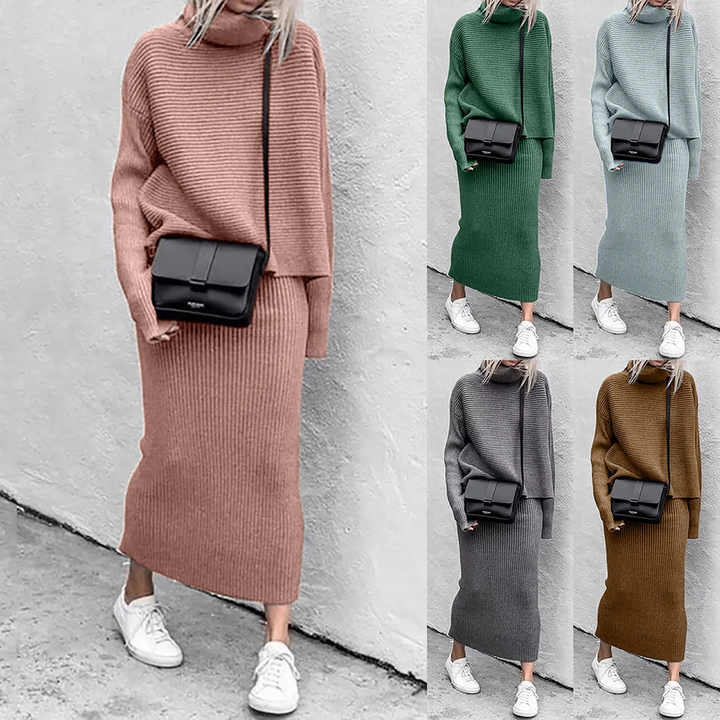 Montero™ | Zweiteiler mit Rollkragenpullover & Maxi-Rock