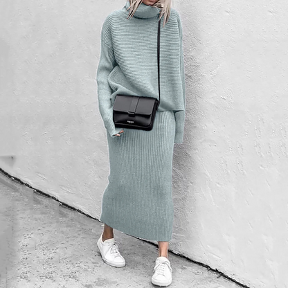 Montero™ | Zweiteiler mit Rollkragenpullover & Maxi-Rock
