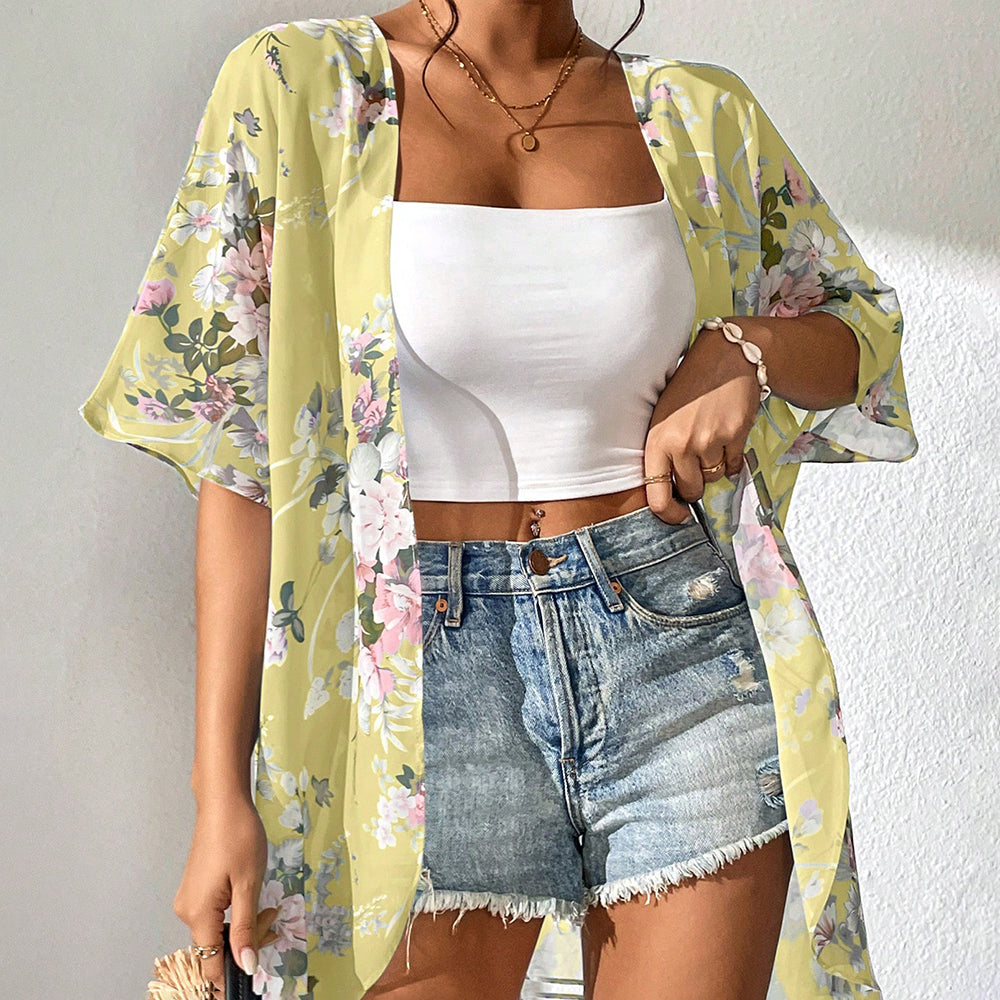 Cora™ | Bedruckter Strandkimono