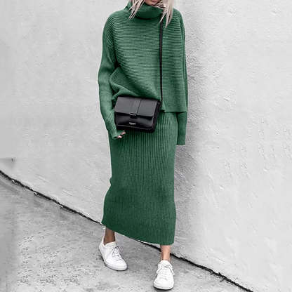 Montero™ | Zweiteiler mit Rollkragenpullover & Maxi-Rock