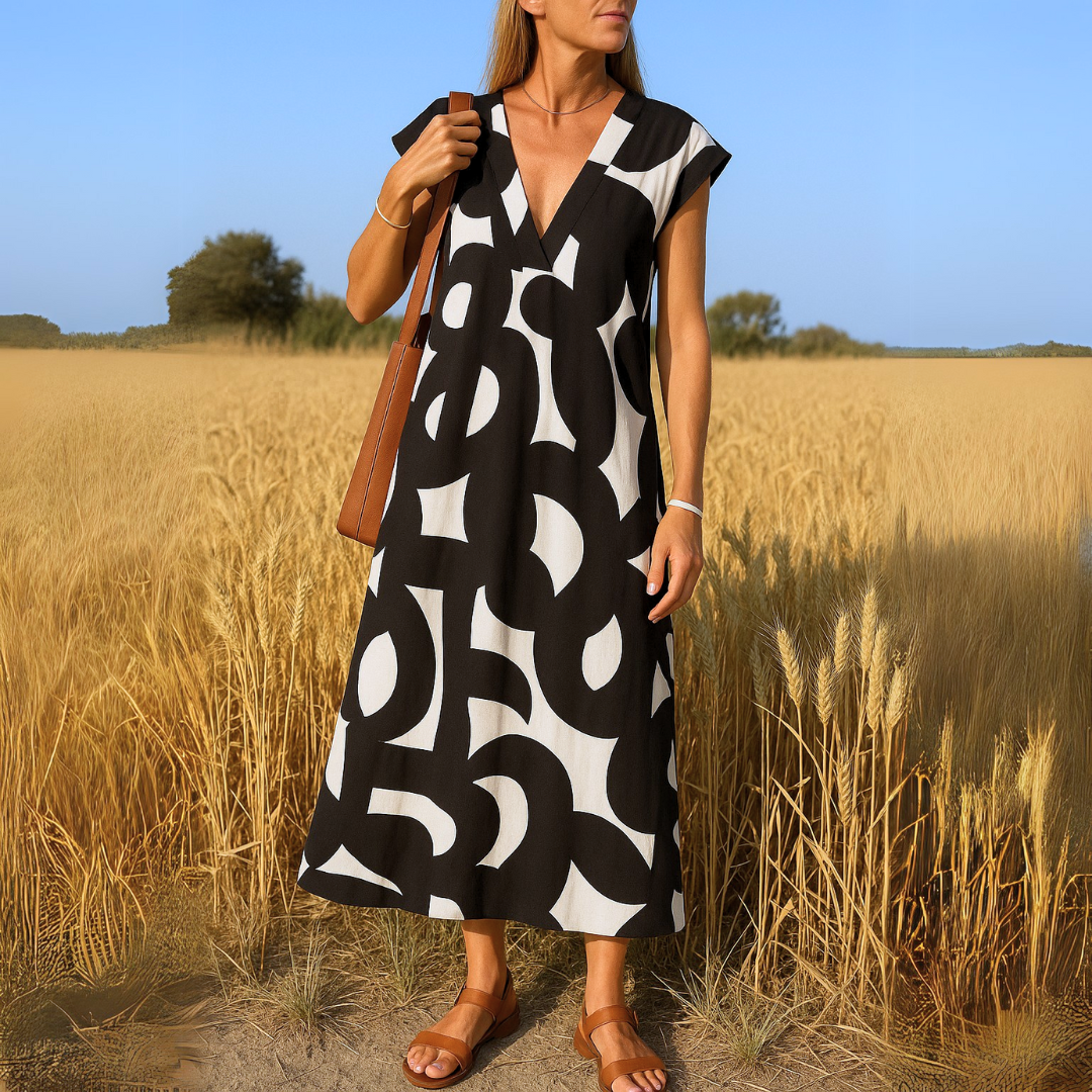 Amina Jurk™ | Sommerkleid mit grafischem Print