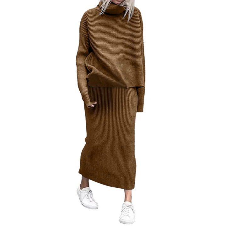 Montero™ | Zweiteiler mit Rollkragenpullover & Maxi-Rock