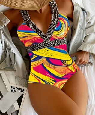 Jessie™ | Badeanzug mit Print und Trägern