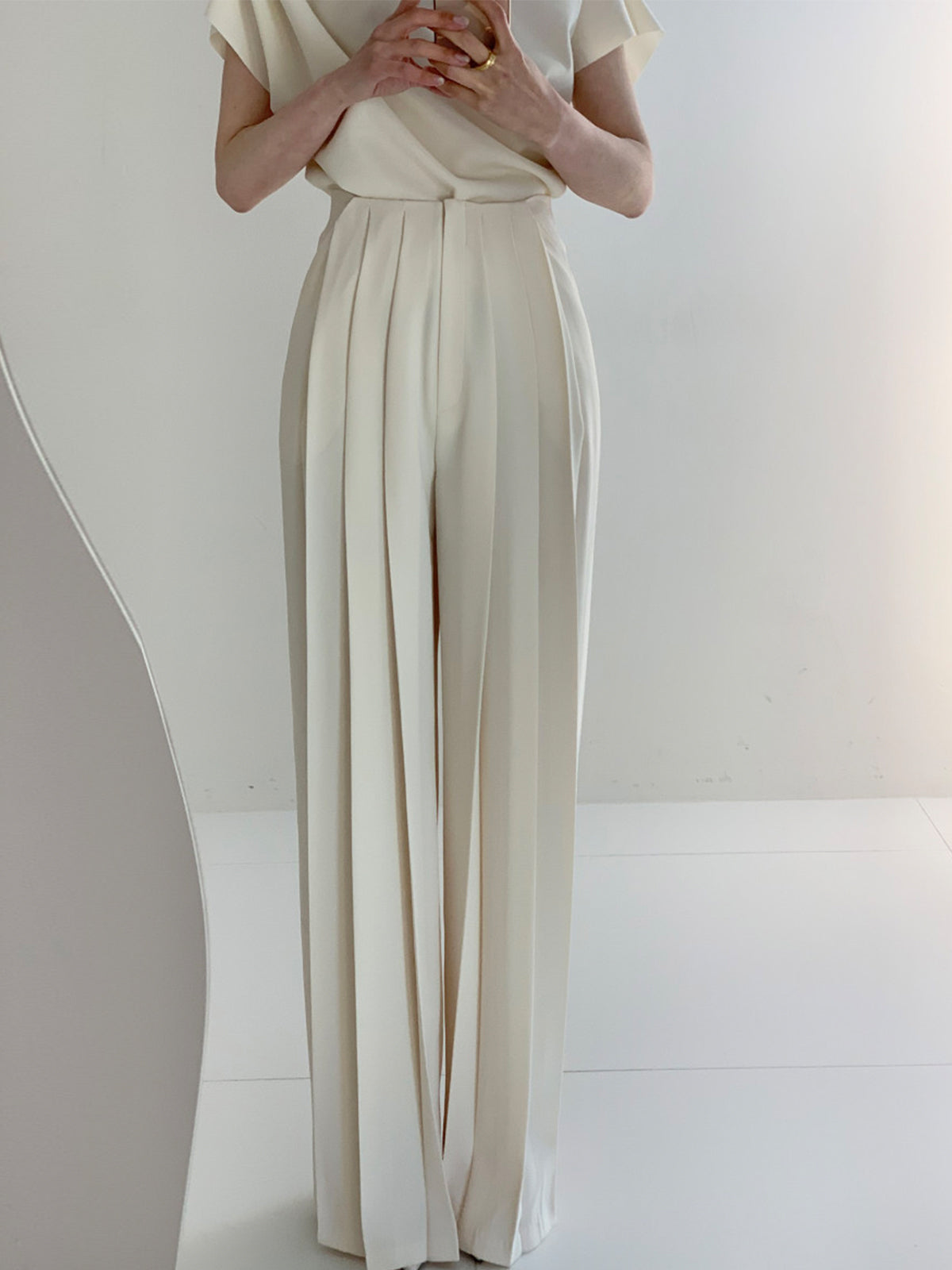 Elara™ | Plissierte High-Waist-Pantalon