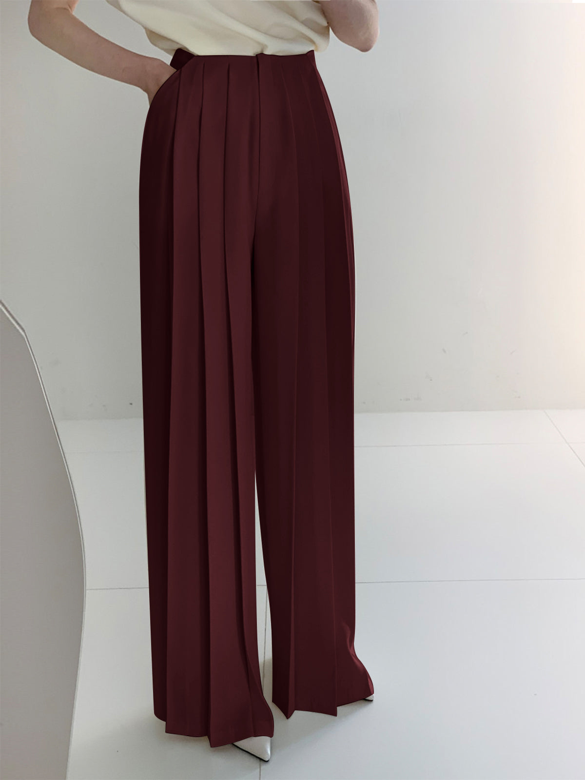 Elara™ | Plissierte High-Waist-Pantalon