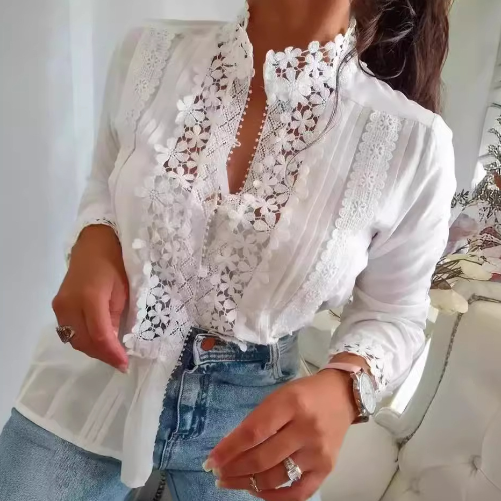 Genevieve™ | Bluse mit Spitze und Stickerei
