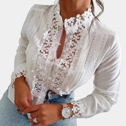 Genevieve™ | Bluse mit Spitze und Stickerei