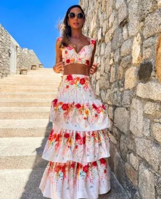 Tiffany™ | Zweiteiliges Strandset mit Rock und Print-Top