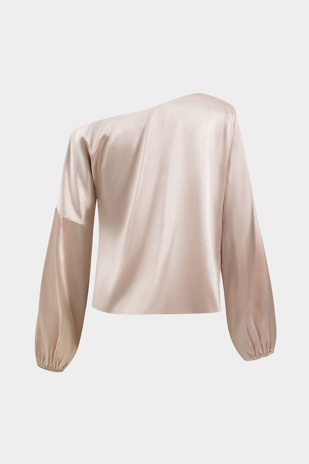 Astrid™ | One-Shoulder-Satinbluse mit Ballonärmeln