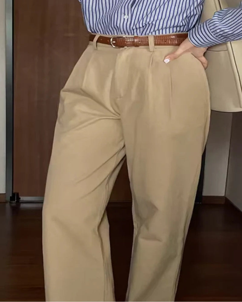 Ava™ | Plissierte Baggy-Hose mit Gürtel