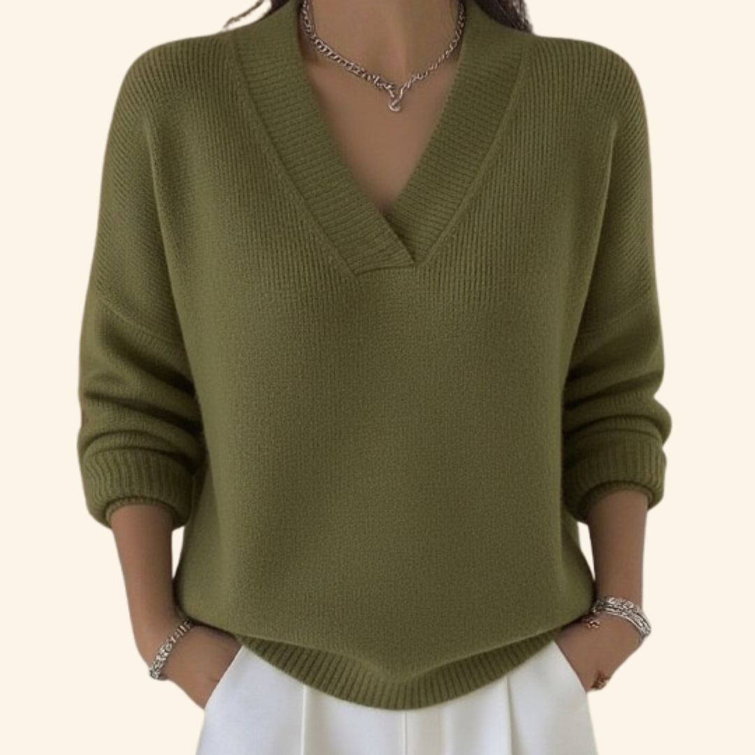 Jenna™ | V-Ausschnitt Pullover- Top