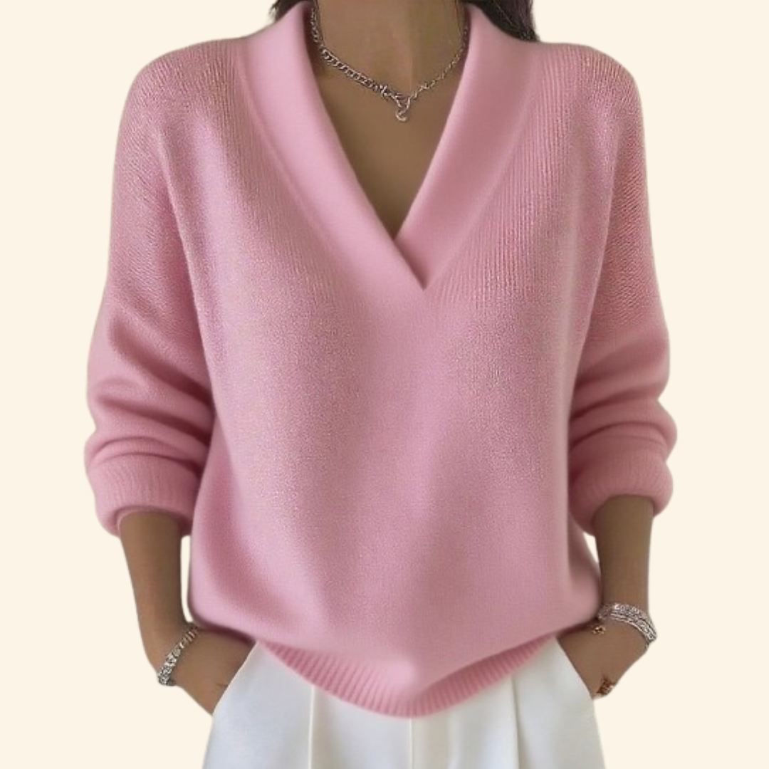 Jenna™ | V-Ausschnitt Pullover- Top