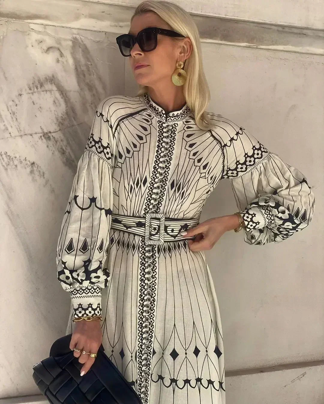 Eulalia™ | Boho-Kleid mit Stehkragen