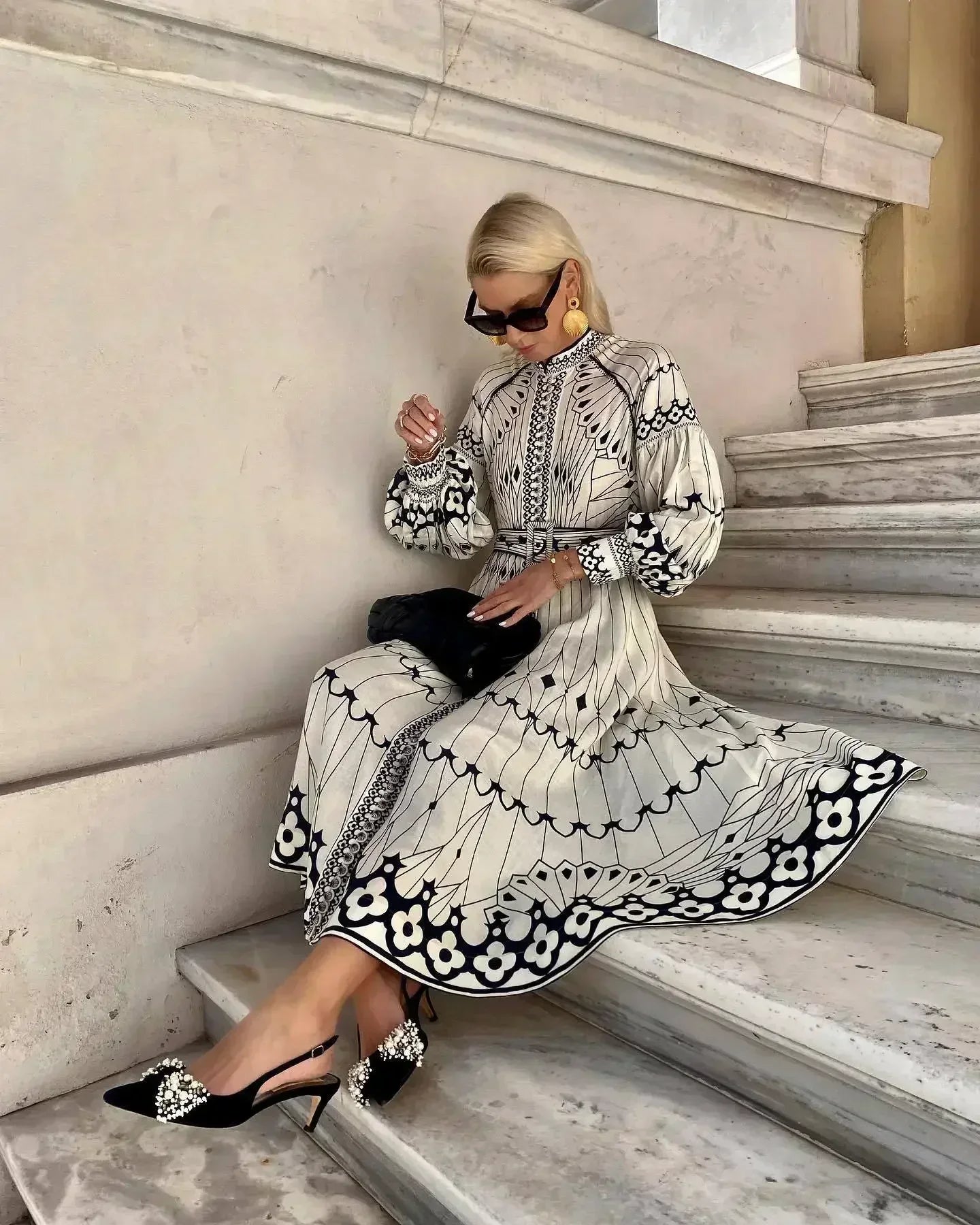 Eulalia™ | Boho-Kleid mit Stehkragen