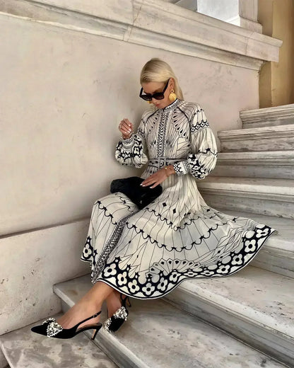 Eulalia™ | Boho-Kleid mit Stehkragen