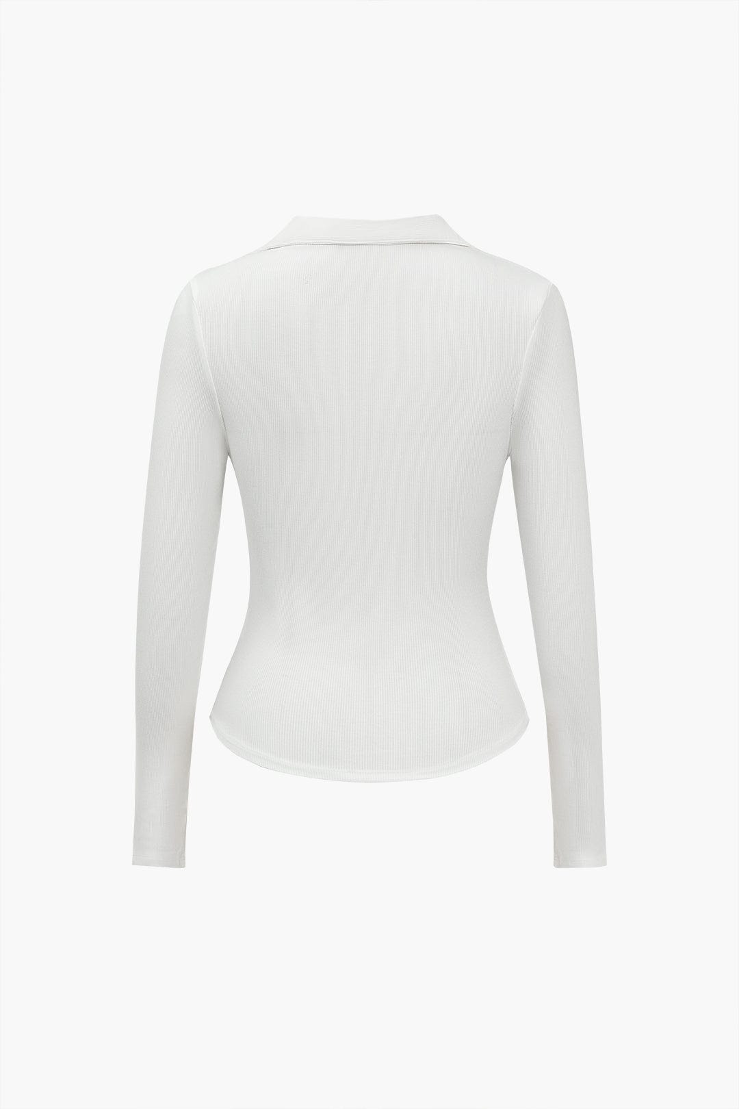 Dominique™ | Figurbetont Poloshirt mit Diepe V-hals und Elegante Knopfdetails