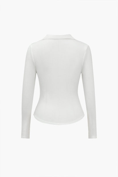 Dominique™ | Figurbetont Poloshirt mit Diepe V-hals und Elegante Knopfdetails