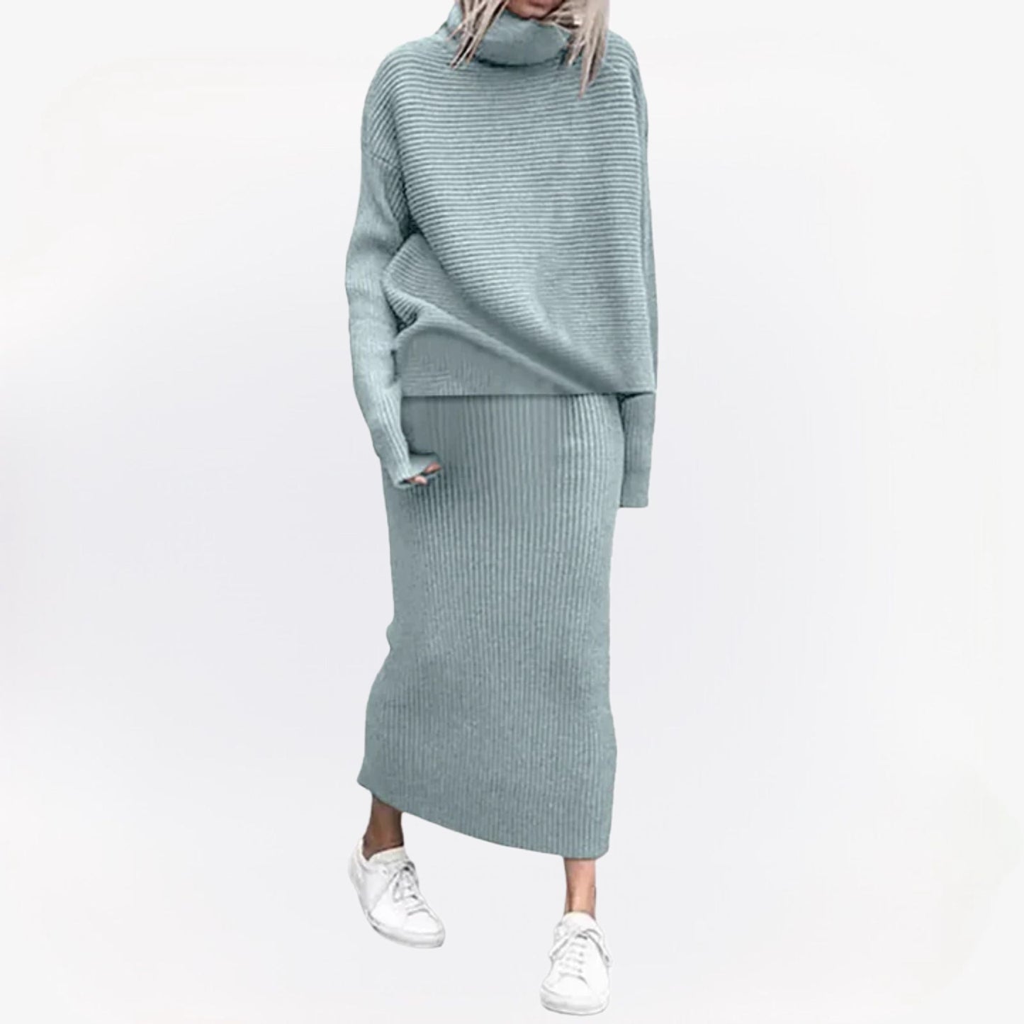 Montero™ | Zweiteiler mit Rollkragenpullover & Maxi-Rock